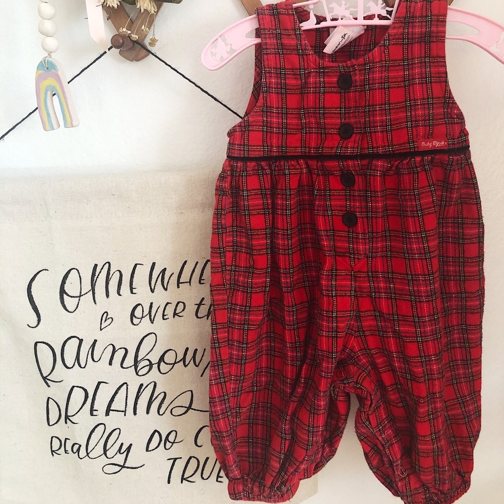 Vintage Baby B’Gosh red plaid romper